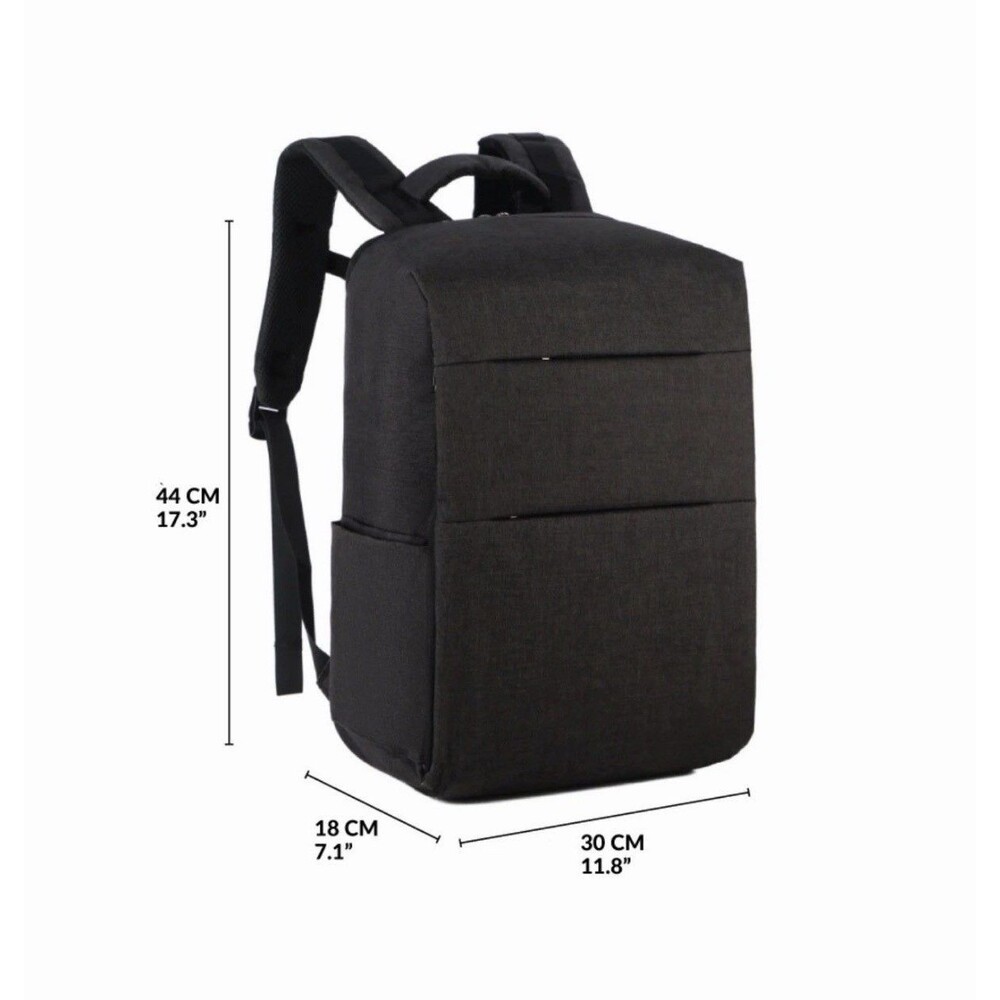 Nordace Nelson Black Backpack Smart Travel USB Port Pockets Laptop Bag